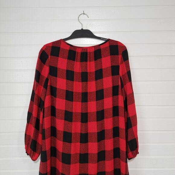 Madewell Size Medium Signal Buffalo Check Plaid Tunic Dress Wool Blend Gingham - Picture 5 of 9